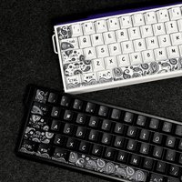 Paisley Black White Keycaps Cherry Profile PBT 83 101 Keys Custom Keycap Set for Wooting 60HE 80HE Mechanical Magnetic Keyboard