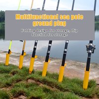 2 Pack Portable Surf Fishing Rod Ground Spike, Foldable Waterproof Storage Cover Pole Support Stand For Coastal Beach Angling