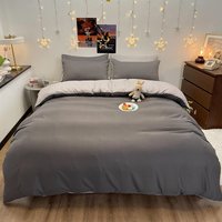 Bonenjoy 1 pc housse de couette Dark Gray Color Duvet Cover Double Size funda nordica cama 150 Queen/King Size Bed Cover