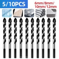 6-12 Mm Triangular Drill Set Bit Perforating Glass Metal Tile Drill Bit Ceramic Concrete Brick High Hardness Super Hard Alloy