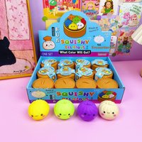 Hot selling multi-color smiling face buns with kneading music and steaming basket, stress relieving food toys, venting toys, str