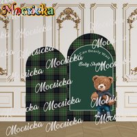 Mocsicka 2-Sided Arch Cover We Can Bearly Wait Decoration Backdrop Wall Cake Smash Newborn 1st Birthday Party Prom Photo Props