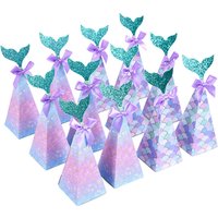10Pcs Little Mermaid Candy Box Mermaid Tail Gifts Packaging Boxes Theme Mermaid Birthday Birthday Party Kid Favors Gift Supplies
