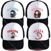Demon Slayer Akaza Nezuko Baseball Caps for Adult Boys Outdoor Sports Breathable Adjustable Mesh Hat Cute Cartoon Sunbonnet Gift