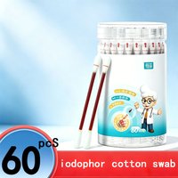 60 Disposable Iodine Swabs Can Be Used to Disinfect Wounds with Povidone Iodine Cotton Swabs and Emergency Tools
