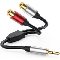 2 RCA Female To 3.5mm Male 3.5mm TRS Aux To Dual RCA Y Splitter Adapter Stereo Audio Cable for Speaker Sound System Tablets MP3