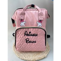 Custom Name Mommy Backpack - Multi-functional Double Shoulder Diaper Bag with Storage for Outdoor Traveling - Unique Personalize