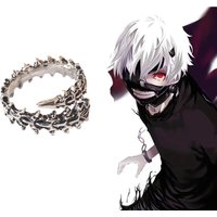 Anime Peripherals Kaneki Ken Dragon Bone Skeleton Ring Unisex Opening Adjustable Ring Cosplay Jewelry Accessories Props Fan Gift