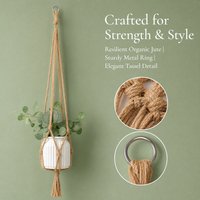 1pc Hand-Woven Plant Hanging Net Bag, Rope Flower Pot Holder, Durable Sun-Proof Hanging Basket for Home Garden Decor