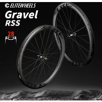 ELITEWHEELS RSS Carbon Gravel Wheelset 700C 28mm Inner Width Tubeless Ready 120 POE 35/45mm Center Lock Disc Brake HG XDR