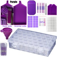 Diamond Painting Accessories Storage Box Set - Includes Pen Tips Wax Putty Tray DIY Embroidery Mosaic Art Tools Beads Container