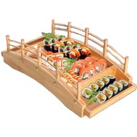 Japanese wooden wood Cuisine Sushi Bridge Boats Pine Creative Sushi Sashimi plate Platter Sushi Tableware Decoration Ornament