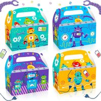 LaVenty 12 PCS Robot Birthday Party Favors Boxes Robot Birthday Party Supplies Robot Birthday Party Favors Bags