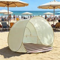 Beach Tent 3/4 Person Easy Pop Outdoor Canopy Beach Shelter with Ventilating Mesh Window for Outdoor Camping Picnic Garden