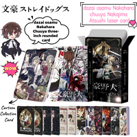 Bungo Stray Dogs dazai osamu Nakahara Chuuya Nakajima Atsushi Creative Cartoon Laser Cards Personalized Anime Peripheral Cards