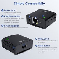 USB Wireless Print Server 10/100Mbps LAN/Bridge Support Wired/Standalone Modes Compatible With Windows/Mac Printers