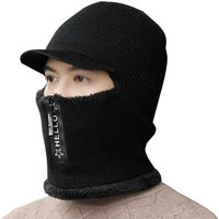 AliExpress NONE Men Winter Warm Wool Hat Outdoor Cycling Ear Protection Thicken Bicycle Knitted Zipper Cap Scarf Windproof Mask Hot Sale