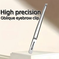 Professional Adjustable Single Eye False Eyebrow Applicator Remover Stainless Steel Tweezers Tool Suitable for Eyebrow Eyelash