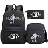 Sports CR7 Printed Backpack set for Teens Capacity Casual School Bags suitable for both boys&girls Lightweight Travel Mochilas