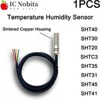 1PCS Temperature Humidity Sensor SHT40 SHT30 SHT20 SHTC3 SHT41 SHT35 SHT31 SHT45 Copper I2C Probe with IIC Interface