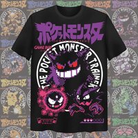 Anime Pokémon Gengar Pixel Style Graphic Unisex Tshirt,high Qualitcotton O-neck Y2k Harajuku 2026 Summer Men Fashion Shirt