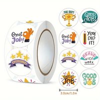 500Pcs/1Rolls Animal Reward Sticker Fun MotivationSticker for School Teacher Student Stationery Stickers Kids