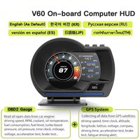 HUD A501 OBD2 Car Head Up Display Smart Car Water&Oil Turbo Gauge Temp Digital Security RPM Odometer Alarm Up Meter Display