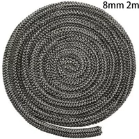 2m 6/8mm Fiberglass Rope Seal Stove/Fire Rope Wood Burning Stove Log Burner Door Seal High Temperature Fireproof Sealing Rope