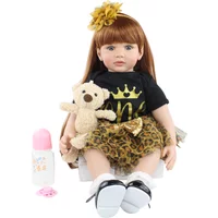 BZDOLL 60 CM 24 Inch Lifelike Reborn Baby Doll Alive Soft Silicone Newborn Princess Toddler Bebe Cute Dress Up Toy Handmade Gift