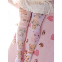 Y2K socks 2000s style cute cartoon printed women's jumpsuit Japanese sweet Kawaii slimming Lolita thigh high socks Emo Gilrs