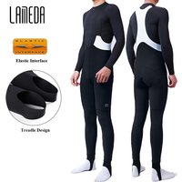 AliExpress LAMEDA Thermal Cycling Bib Tights with Rear Pocket Fleece-Lined Padded Double Arrow Men's Winter Bicycle Pants Ankle Cuff Design