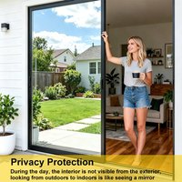 One Way Privacy Window Film Daytime Heat Control UV Protection Static Cling No Glue Removable for Home Bedroom Balcony Car Glass