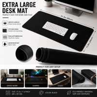 Large 90x40cm Gaming Mouse Pad Extended Desk Mat with Stitched Edge Non-Slip Rubber Base Waterproof PC Laptop Office Home Use
