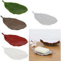Storage Holder Stand Tray Soap Dish Creative Leaf Shape Fashion Storage Rack Durable Soap Box Bathroom Kitchen Sink Organizer