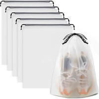 5/10PCS Portable Shoe Storage Drawstring Eco Storage Bags for Shoes Sundries Travel Waterproof Transparent Plastic Storage Bag