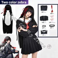Game Wuthering Wave Chisa Cosplay Costume Black JK Skirt Full Set Coat Uniform Anime Party Roleplay Outfits for Women
