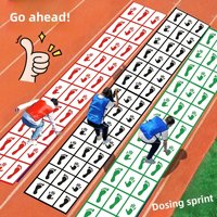 Hand Foot Coordination Game Tablecloth, Hopscotch Style Floor Mat for School Sports Day and Family Fun Party Supplies