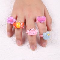 5 simple cartoon cute transparent children's rings rabbit shape, cherry shape, candy shape girl fashion happy happy ring