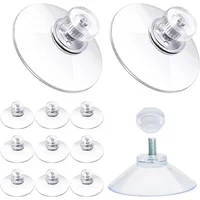 5/10Pcs Suction Cup Hooks with Screw Nut 40 mm Clear Sucker Pads Strong Adhesive Suction Holder for Car Glass Bathroom Wall Door
