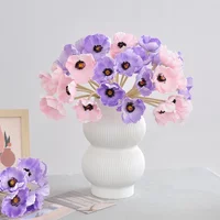 29CM Artificial PU Poppy Flower 6 Hands Hold Feeling PU Poppy Beauty Decoration Silk Flower Wedding Decoration