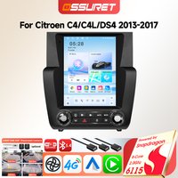 9,7 Zoll 6115 Autoradio Multimedia-Player für Citroen C4 C4L DS4 2013-2017 Kabelloses Carplay Stereo RDS Android Auto GPS Navi 4G