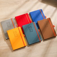2027 English Schedule Planner Business Strap-Bound Notebook Stationery Notepad Size - Organize Your Thoughts and Ideas - Perfect Gift for Students and Professionals, Ideal for Notes and Journals
