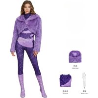 Antelope Singer Cos Purple Jumpsuit Coat Anime Gazelle Cosplay Costume Stage Performance Outfits for Women Carnival Party