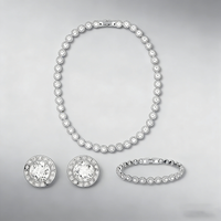 2026 New Light Luxury Round Necklace Pendant Earnail Bracelet, High Jewelry Set, Daily Wear, Party Essential - Anniversary Gift