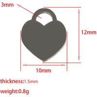 5pcs/lot Stainless Steel Heart Tag Collar Charm Mirror Polished Stamping Blank ID Dog Tags Pendant for DIY Jewelry Making