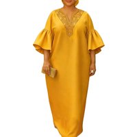 VONDA Plus Size Dresses Elegant Women Ruffled Sleeve Summer Party Maxi Dress Printed Bohemian Beach Sundress Casual Loose Robe