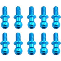 10Pcs M3 Metal Hex Ball Head Screws for Tamiya TT01 TT02 Sakura D5 1/10 RC Drift Car Spare Parts Universal,Blue