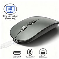 Dual Mode Bluetooth 2.4G Wireless Mouse One-Click Desktop Function Type-C Rechargeable Silent Mice for Laptop PC New