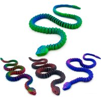 3D Print Articulated Rattlesnake Figure, Posable Snake Fidget Toy Desktop Decor Gift