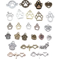20pcs Charms Dog Paw Tibetan Bronze Silver Color Pendants Antique Jewelry Making DIY Handmade Craft